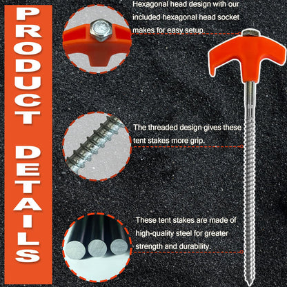 ⛺ Drillable Tent Stakes Set – Secure Tents, Canopies & Outdoor Gear Faster 🔩