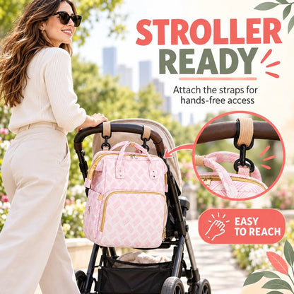 🎒 Diaper Bag Backpack with Changing Mat & Insulated Pockets 🍼
