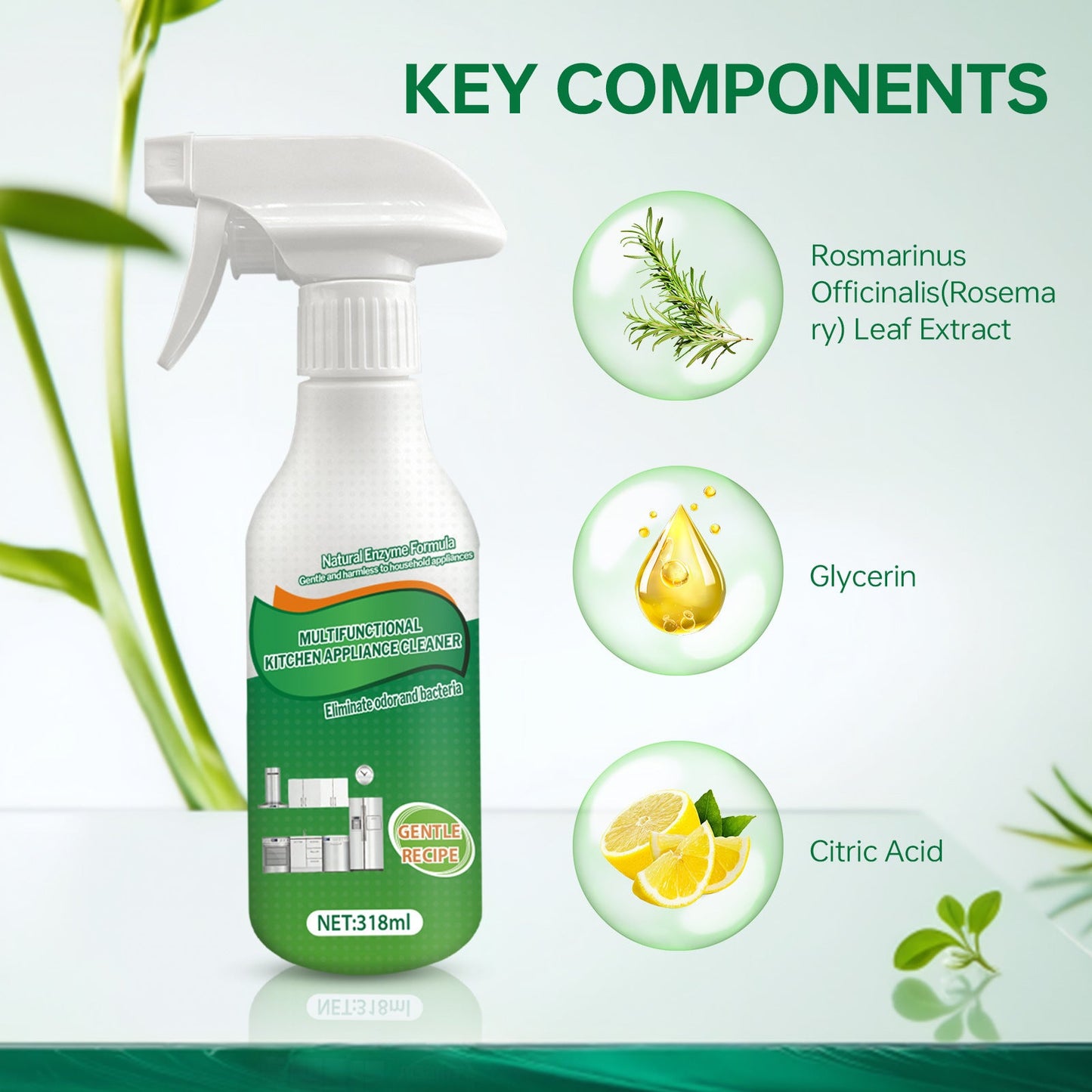Kitchen and Bathroom Cleaner: Cleans, Removes Stains, and Eliminates Grime