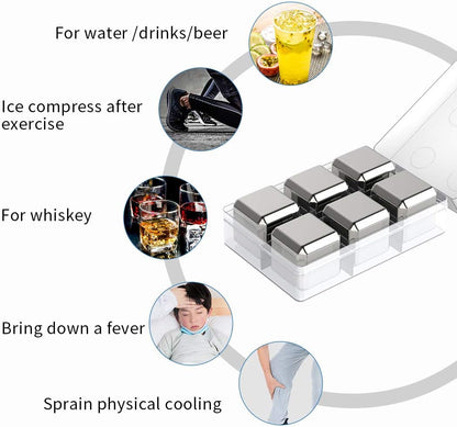 Stainless Steel Quick-Freeze Metal Ice Blocks