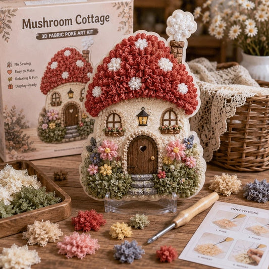 🔥Last Day 49% OFF - ✨Whimsical Village 3D Fabric Poke Art Kit