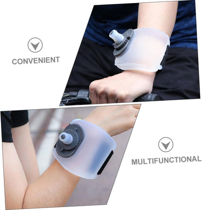Sports Wrist Water Bottle, Running Wearable HandsFree Silicone 7 Oz Water Bottle, Portable Fitness Cycling Marathon Rock Climbing Sports Cup