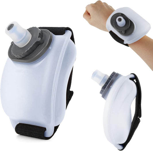 Sports Wrist Water Bottle, Running Wearable HandsFree Silicone 7 Oz Water Bottle, Portable Fitness Cycling Marathon Rock Climbing Sports Cup