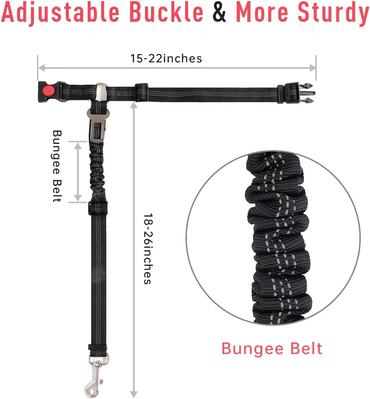Dog Seat Belt, Upgraded 2-in-1 Pet Dog Car Seat Belt and Headrest Mounting System