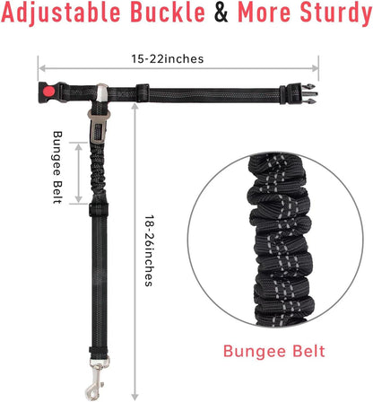Dog Seat Belt, Upgraded 2-in-1 Pet Dog Car Seat Belt and Headrest Mounting System
