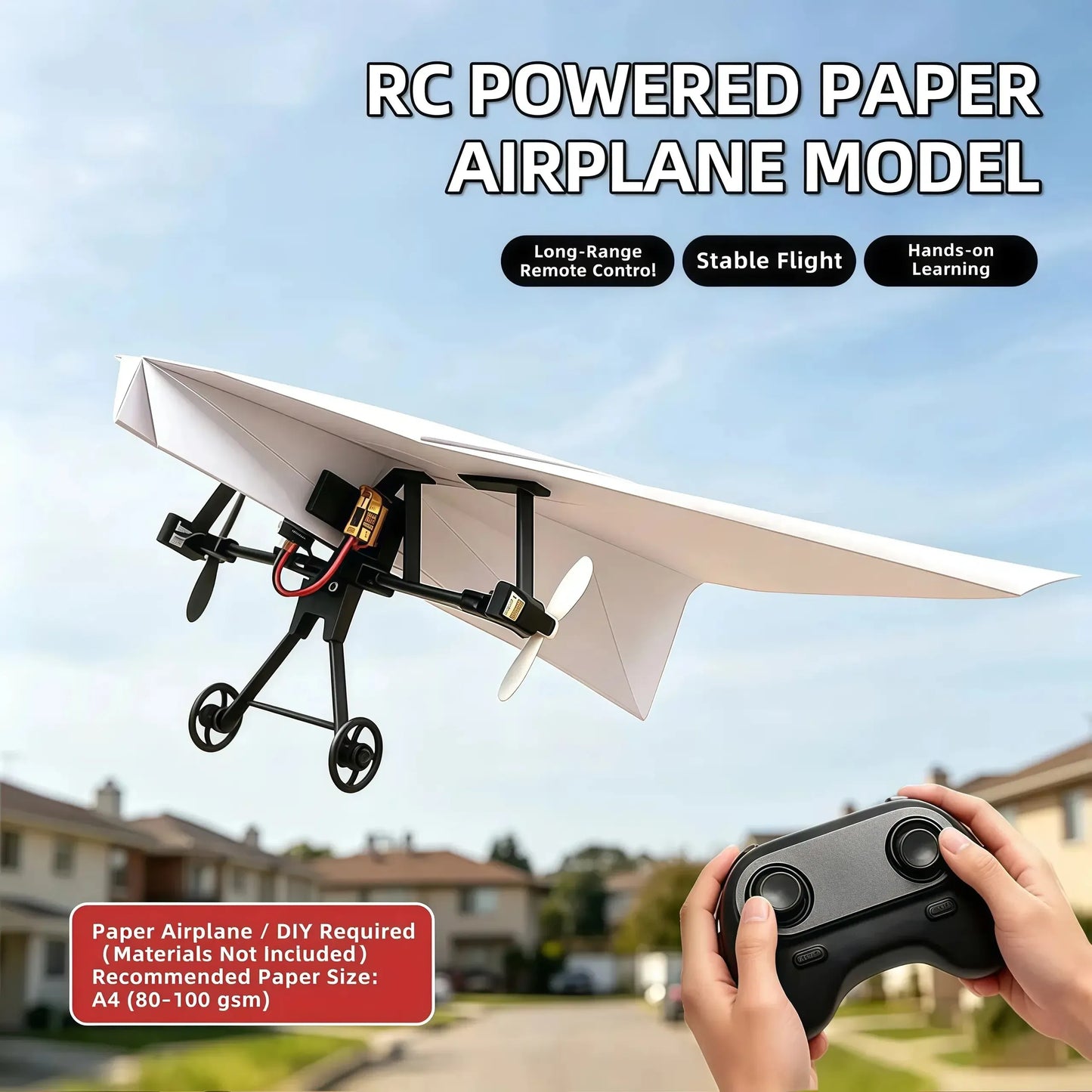 ✈️ RC Paper Airplane Power Kit – Remote Control STEM Flying Toy 🚀