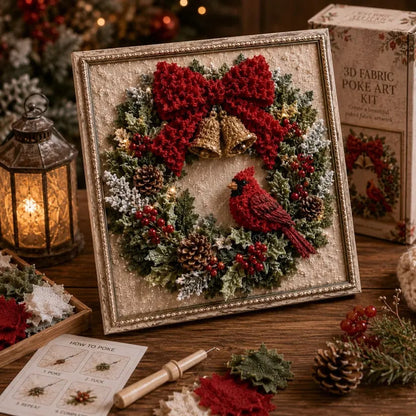 🎄3D Christmas Fabric Poke Art Kit – DIY Holiday Craft for Adults & Beginners