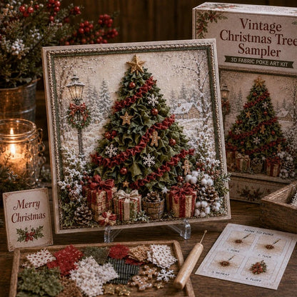 🎄3D Christmas Fabric Poke Art Kit – DIY Holiday Craft for Adults & Beginners