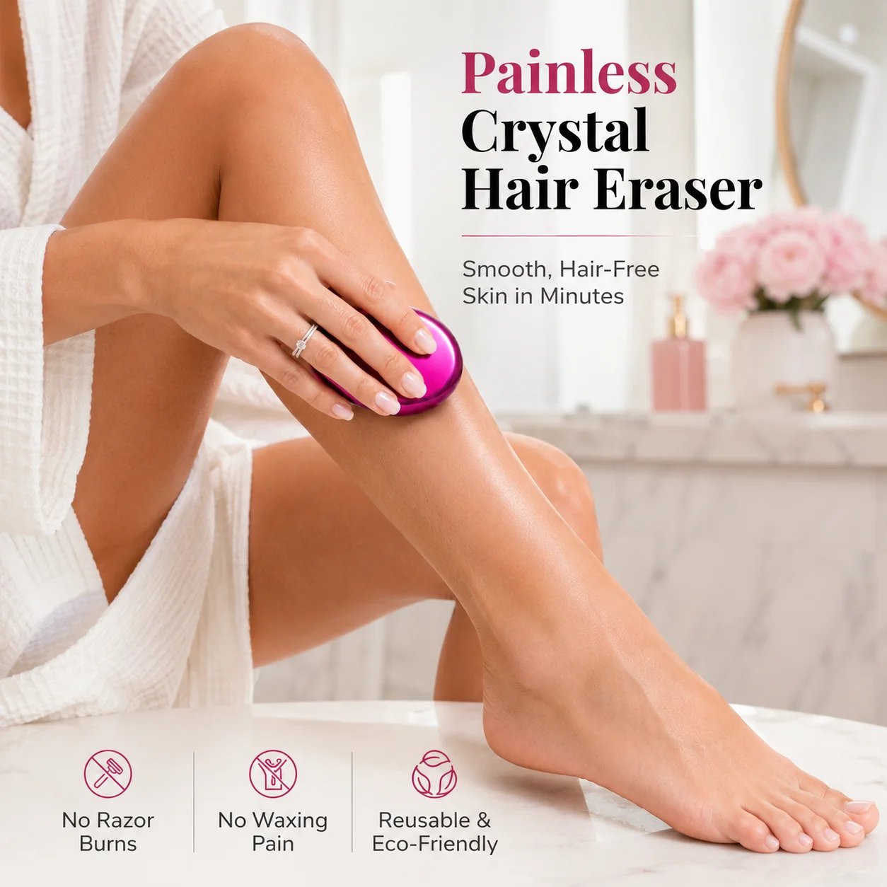 ✨ Crystal Hair Remover – Reusable Hair Removal & Exfoliating Tool