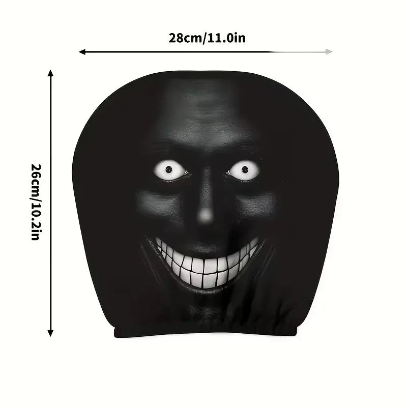 “Scary Face” Headrest Cover, Spooky-Style Stretchable Headrest Protector