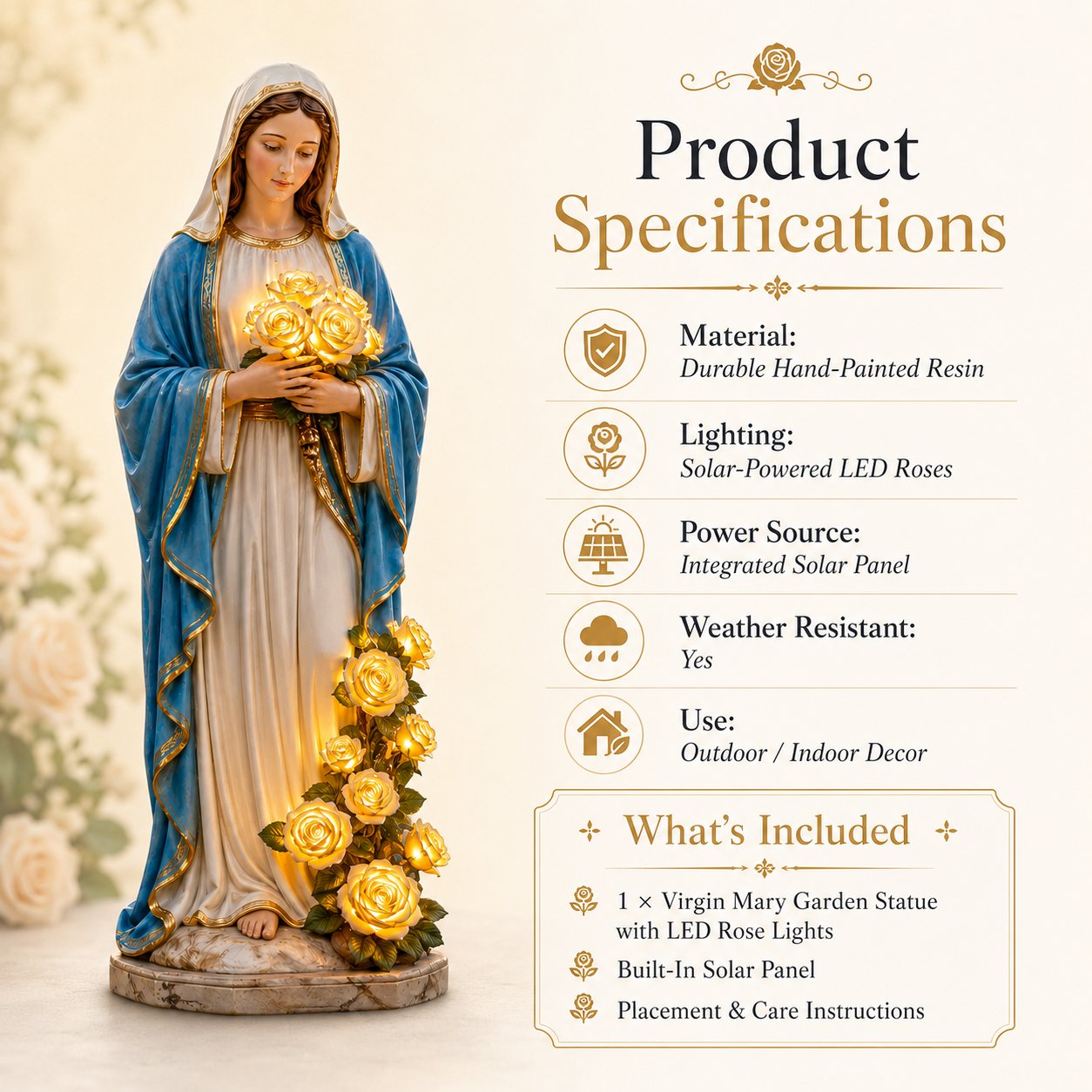 💗 Virgin Mary Garden Light