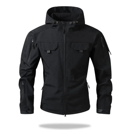 🏕️ Tactical Hooded Jacket with 9 Utility Pockets and Warm Fleece Lining