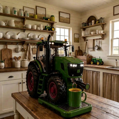🚜 Coffee Machine Tractor – Handcrafted Farmhouse Countertop Brewer ☕