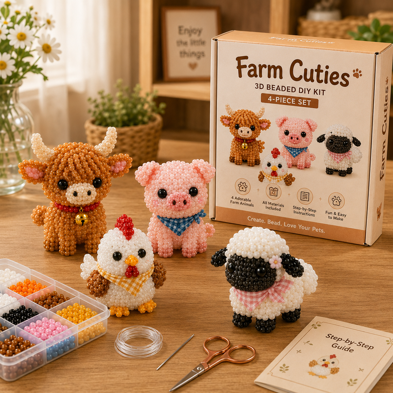 🧵🐦 3D Beaded Animal DIY Kit | Perfect Gift for Craft & Animal Lovers ✨