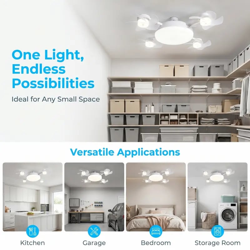💥 55% OFF | Last Day ⏰ 🌬️ 2-in-1 Silent Ceiling Fan Light – Remote Control LED Fan with Foldable Blades & Timer 💡