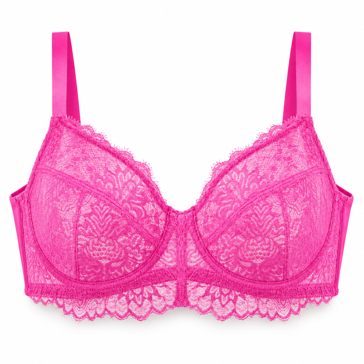 🌸 Full-Coverage Lace Minimizer Bra with Plush Underwire & Smoothing U-Back ✨