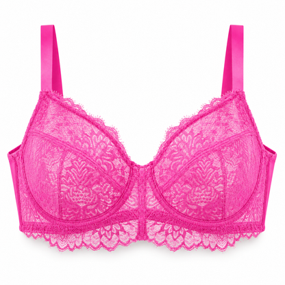 🌸 Full-Coverage Lace Minimizer Bra with Plush Underwire & Smoothing U-Back ✨