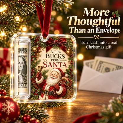 🎄 Christmas Cash Holder Acrylic Ornament – Tree Hanging Money Gift Keepsake ✨