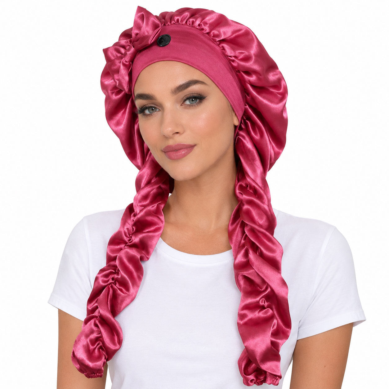 👑 Extra-Long Satin Sleep Bonnet for Braids, Locs & Long Curls – Anti-Frizz Cap ✨