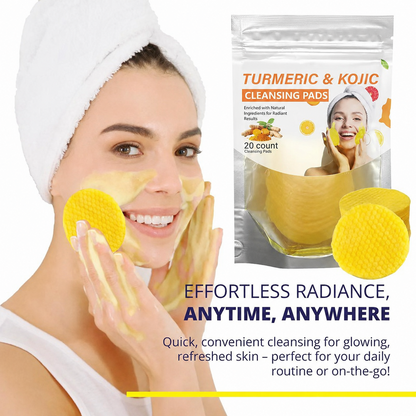 💸 SAVE BIG 💸  Natural Turmeric & Kojic Acid Exfoliating Cleansing Pads for Dark Spots | 20 Pads 🧼