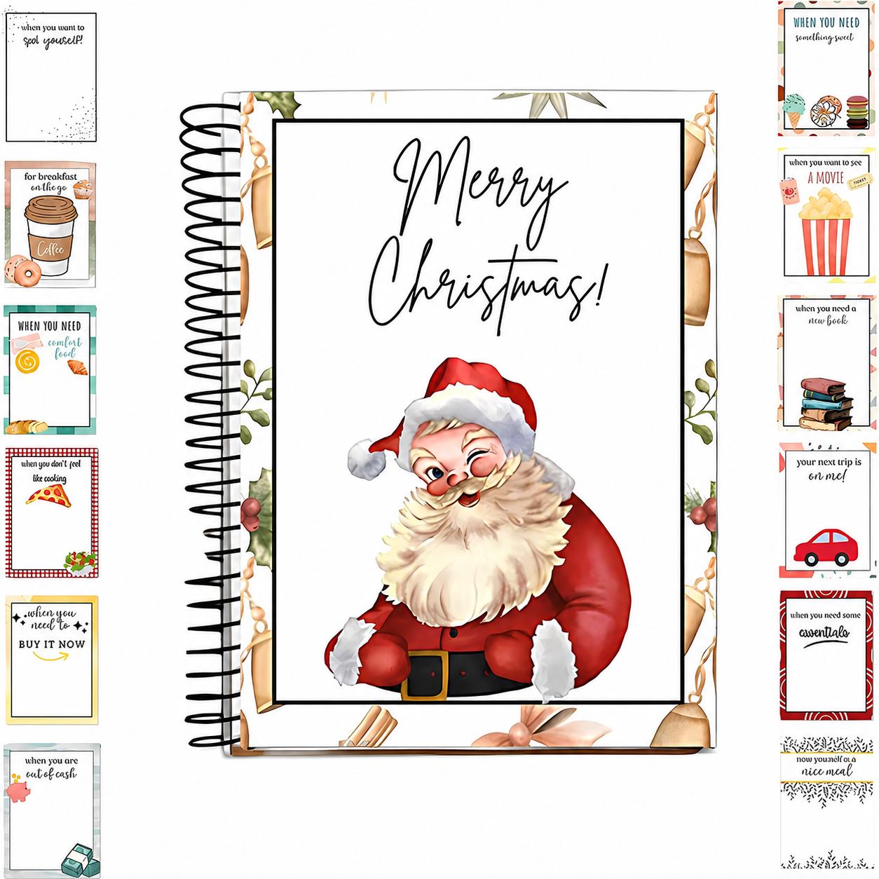 🎄 Spiral-Bound Christmas Gift Card Book with 12 Themed Pages 🎁