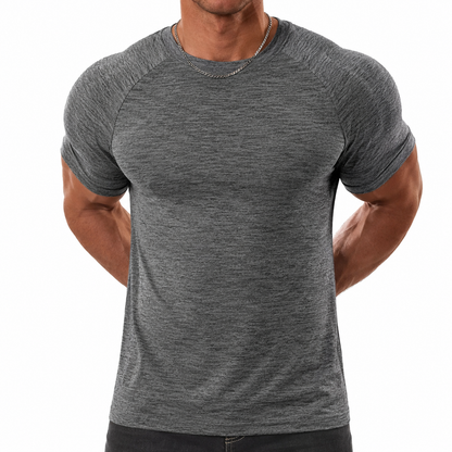 👕 Men Slim-Tapered Raglan T-Shirt Premium Wrinkle-Resistant Breathable Tee ⚡
