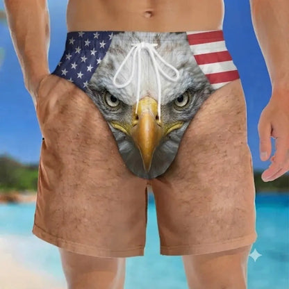 🏖️ Mens Quick Dry Printed Swim Shorts Trunks with Mesh Lining and Drawstring 🌊