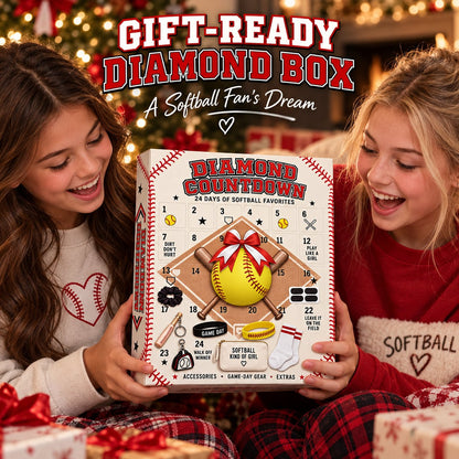 Softball Girl Advent Calendar, Unbox 24 Mini Softball Gear & Figurines, Desktop Decor For Softball Lovers
