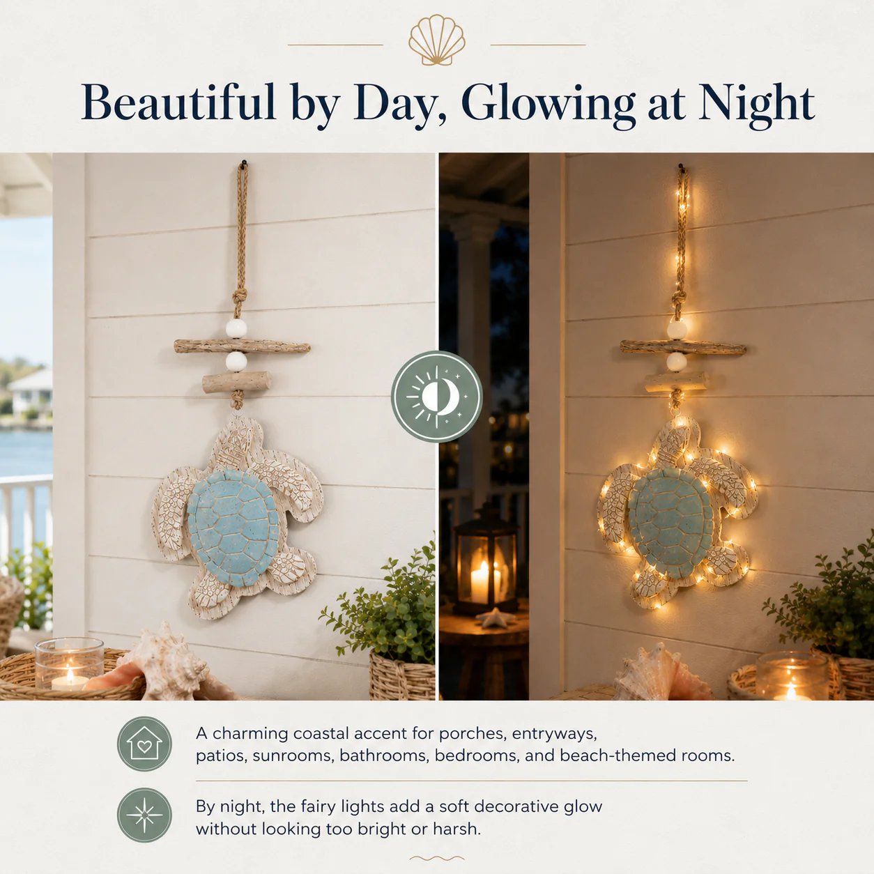 🐢✨ Glowing Sea Turtle Wall Art – Coastal Ocean Decor