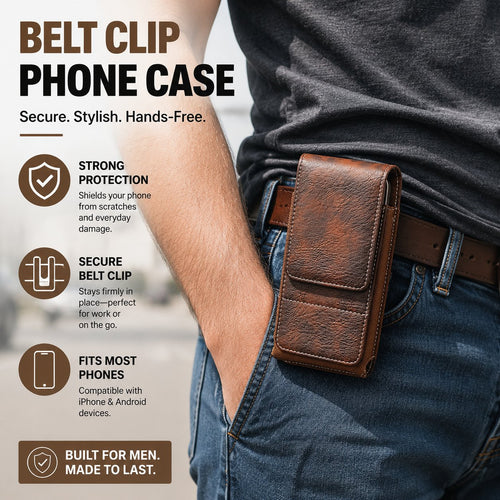 🏆 Last Day Special Price ! 🔥Waist Belt Cell Phone Pouch 📱 Multi-Pocket Leather Holster with Card Holder