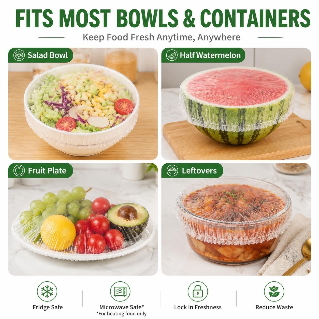 200Pcs Elastic Bowl Covers for Food Storage & Bread Proofing