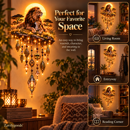🔥Today 59% OFF🔥Majestic Savannah Family Glow™ – Lion & Cub Illuminated Wall Decor