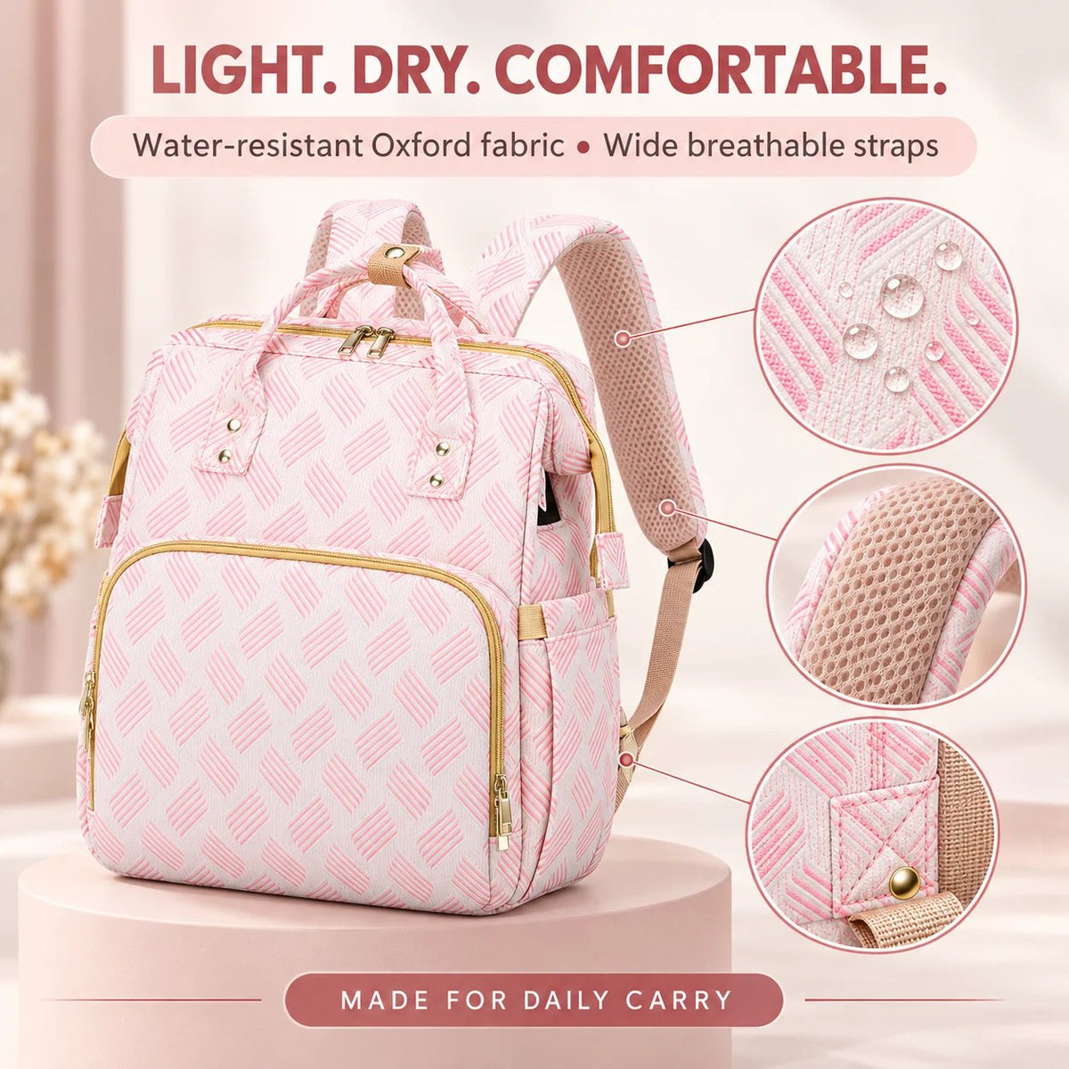 🎒 Diaper Bag Backpack with Changing Mat & Insulated Pockets 🍼