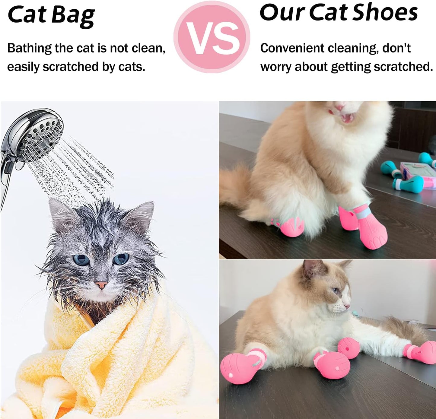 Pet Shoes: Scratch-Resistant, Bathing, Medication, and Injection-Safe Silicone Cat Paw Covers (Durable)