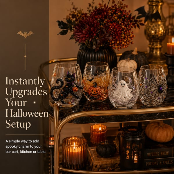 🎃 3D Halloween Glassware Set – Spooky Sips & Party Vibes