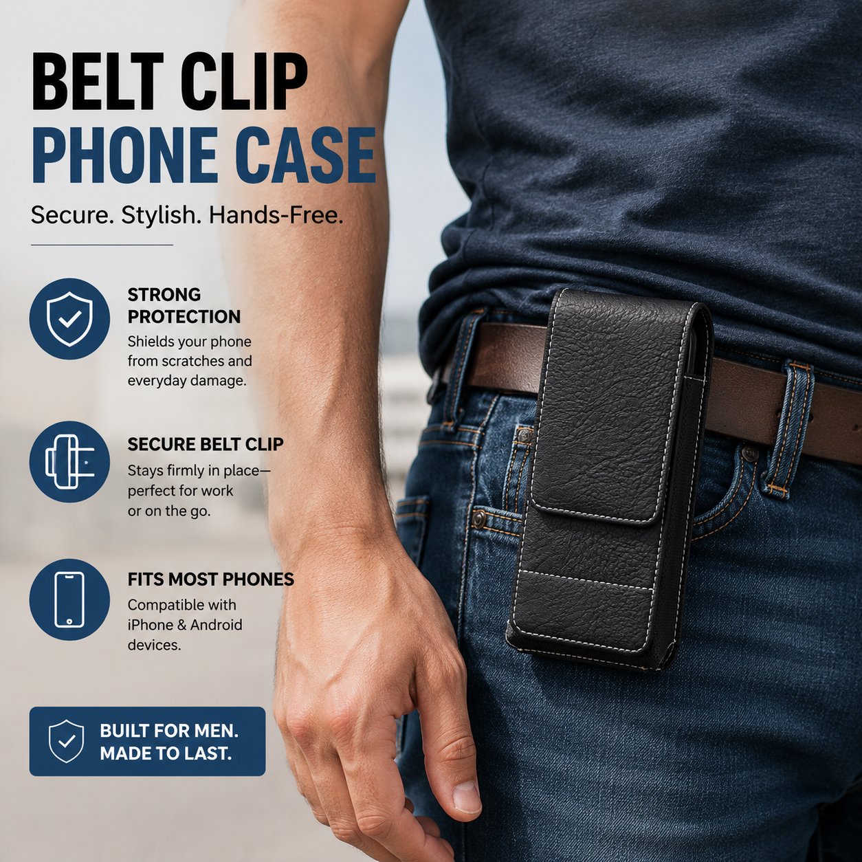 🏆 Last Day Special Price ! 🔥Waist Belt Cell Phone Pouch 📱 Multi-Pocket Leather Holster with Card Holder