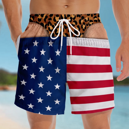 😂Funny Patriotic “Wide Load” Men’s Swim Trunks🍻