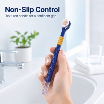 🪥 3-Sided Wrap-Around Manual Toothbrush with Tongue Scraper ✨