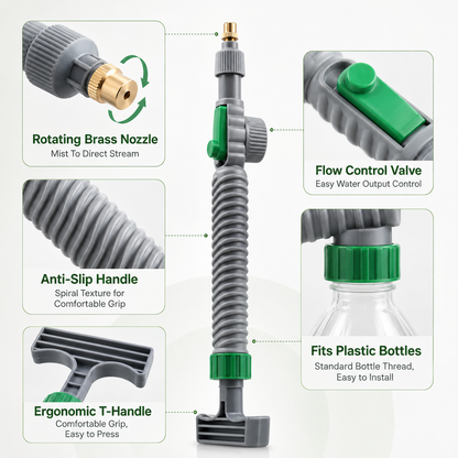 💦 Universal Pressure Bottle-Mount Sprayer Attachment with Brass Nozzle 🌱