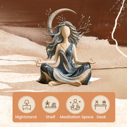 🌿 Serene Goddess of Nature Sculpture – Earth Peace Statue 🧘