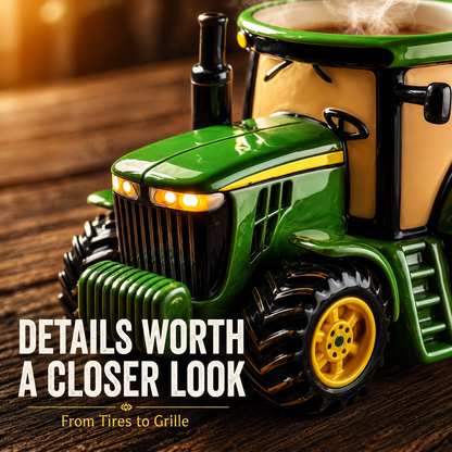 🚜 3D Sculpted Farm Tractor Novelty Mug – Rustic Harvester Coffee Cup 🌾