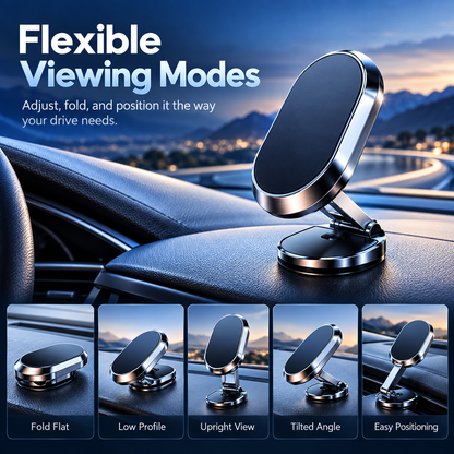 🔥 50% OFF Aluminum Alloy Magnetic Car Phone Mount – 360° Rotatable & Foldable