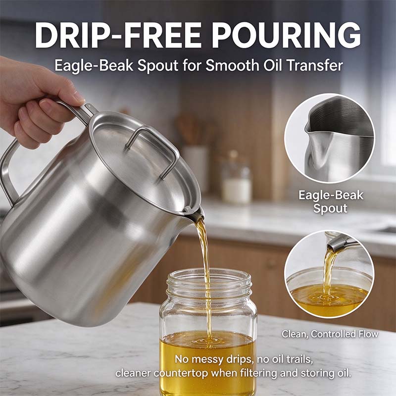 304 Stainless Steel Deep Fryer Pot Set - Durable, Compact Household Kitchen Supplies 🥘