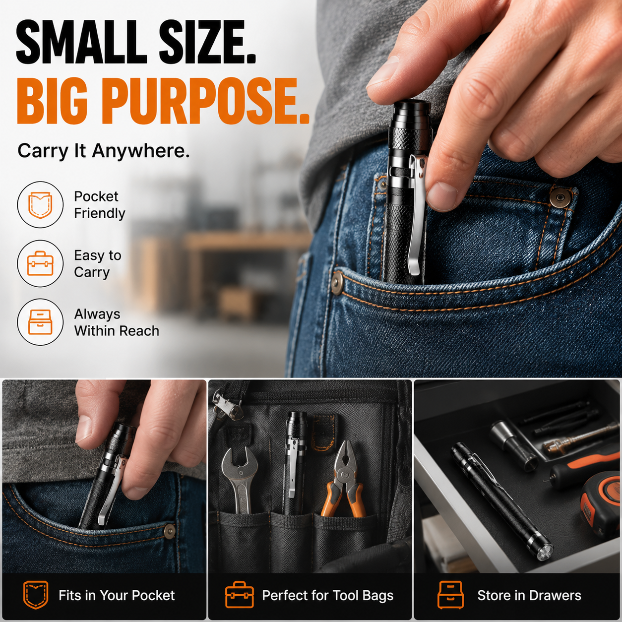 🔦 Telescopic Magnetic LED Pickup Tool Flashlight 🧲