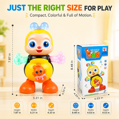 🐝 Musical Dancing Bee Toy with Lights, Music & Rolling Eyes 🎶