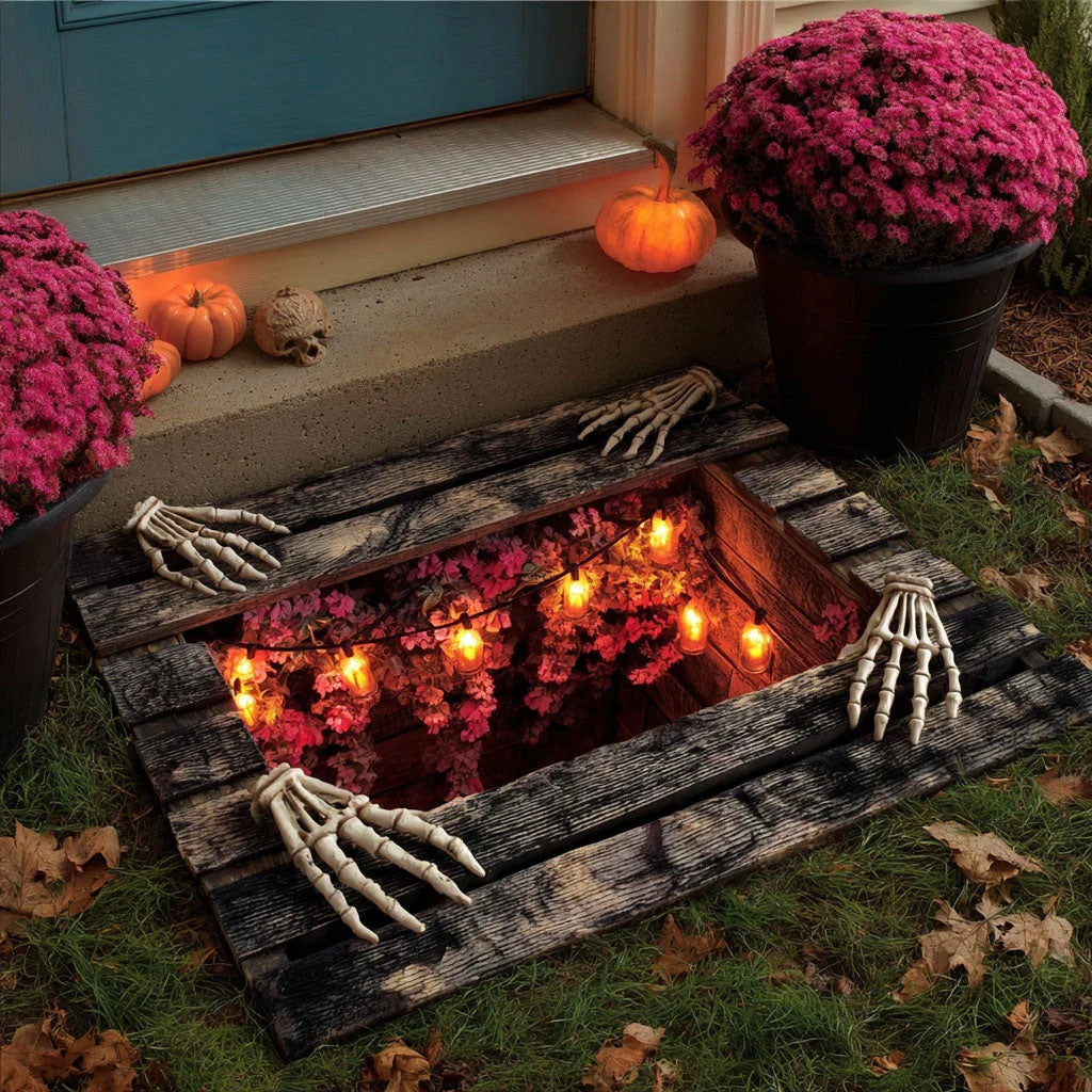🎃 Halloween Plush Doormat – Soft Crystal Velvet Entryway Mat, Non-Slip Front Door Rug for Festive Home Decor