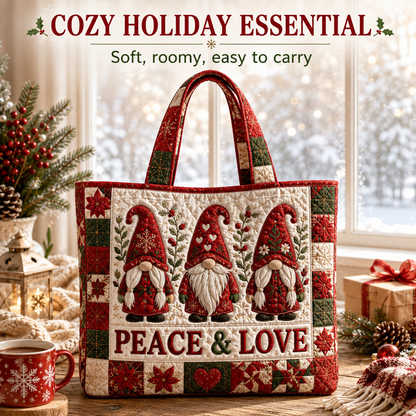 ⚡ LIMITED TIME: 50% OFF 🎄 Quilted Christmas Shoulder Tote Bag – Festive Holiday Shopping Bag 🎁