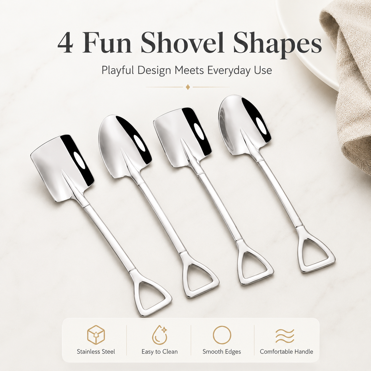 🍨Creative Shovel-Shaped Stainless Steel Spoon 🍨✨