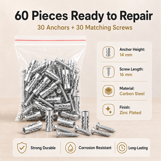 🔩 60Pcs Hinge Repair Kit with Wood Screws 🛠️