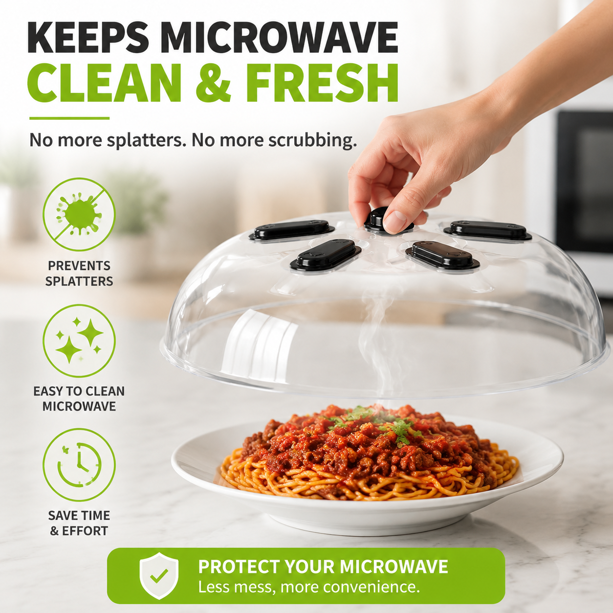 🧲 Magnetic Microwave Splatter Cover Lid